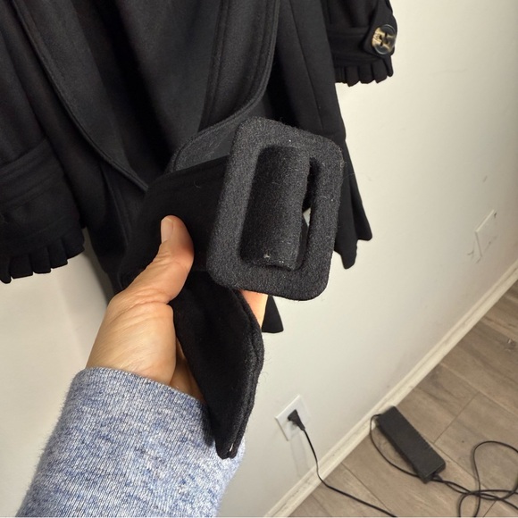 Bebe Wool Blend Black Coat Sz M - Picture 7 of 10